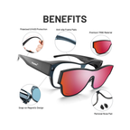 Ultra Light Polarized Over-Glasses Sunglasses | 1 Frame 2 Lenses | Neon Flare + Black