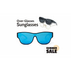 Ultra Light Polarized Over-Glasses Sunglasses | 1 Frame 2 Lenses | Retro Blue + Black